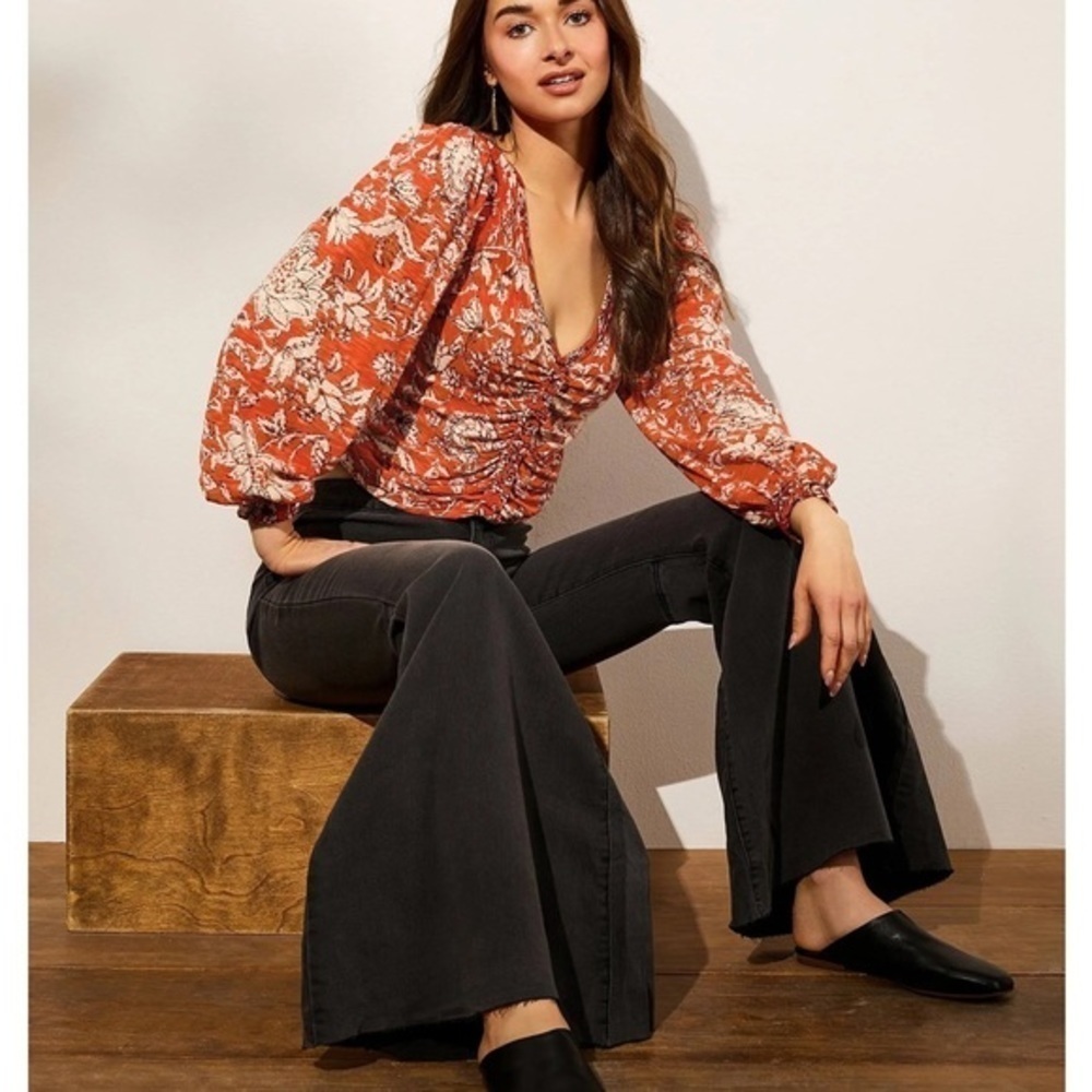 Free People Say The Word‎ Top / Ruby Red Combo Cropped Top - Picture 15 of 15